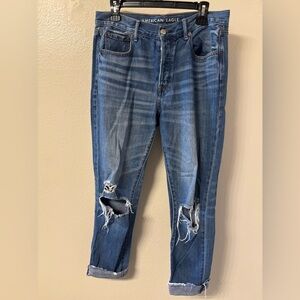 American Eagle Outfitters Distressed Mid-Blue Skinny Jeans
